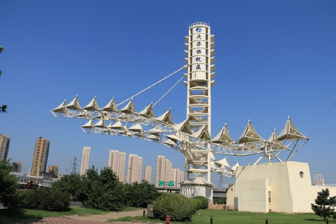 膜结构经典案例——天津保税区区标
